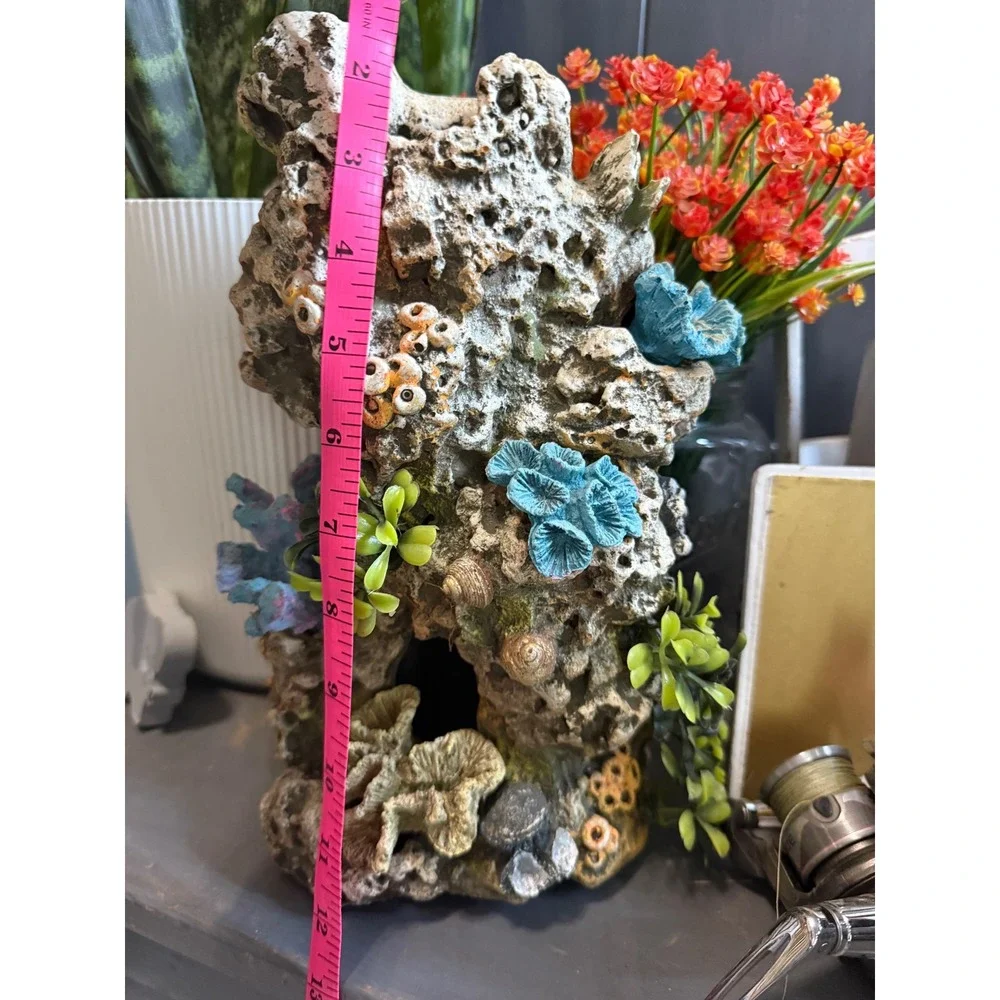 Aquarium Ornament, Artificial Coral Rock Cave Hideout, Fish‎ Tank Decor